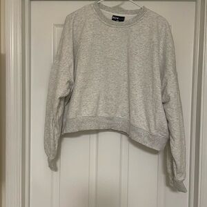 POPFLEX Heather Gray Crewneck Crop Sweatshirt
